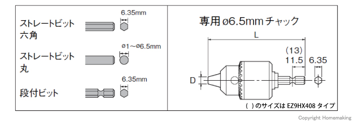 適用先端工具　寸法図