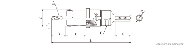 大見工業 FXホールカッター(ワンタッチ着脱式) アレンジセット(21～53mm): 他:FX-US7A|ホームメイキング【電動工具・大工道具