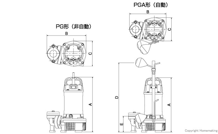 生まれのブランドで 寺田 汚水用水中ポンプ 自動 100V 50Hz PGA250 50HZ 2273900