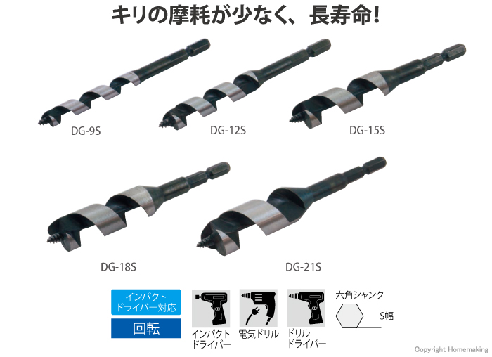 木工ドリル（ショートタイプ）