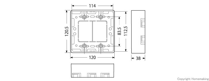 未来工業 モール用スイッチボックス 2ヶ用 ライトブルー 1個: 他:MSB -2L|ホームメイキング【電動工具・大工道具・工具・建築金物・発電機の卸値通販】