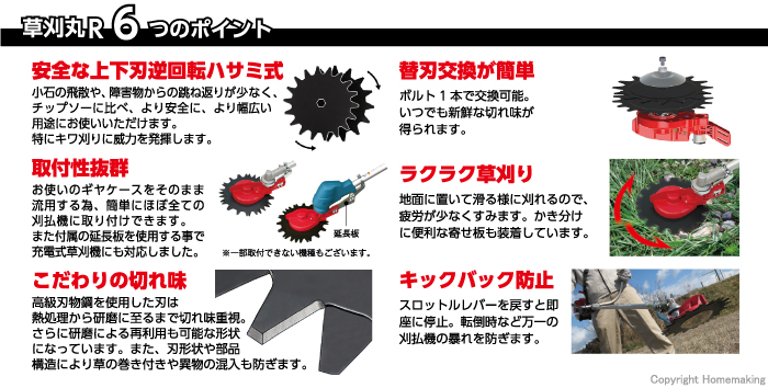 公式ショップ ニシガキ 刈払機を安全に 草刈丸R N-837 ギアケース流用式