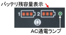 バッテリ残容量表示＆AC通電ランプ