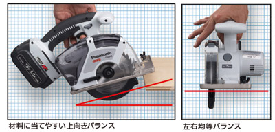 刃を材料に当てやすく、まっすぐ切り進みやすいベストバランスを追求