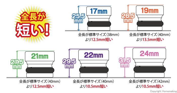 全長が短い！