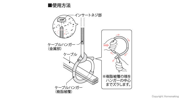 インサート用ケーブルハンガー