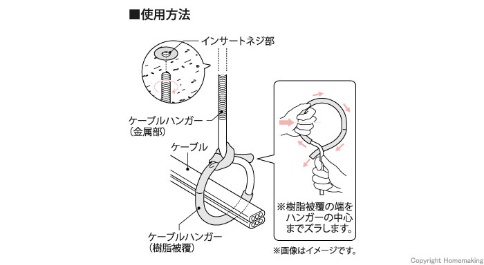 インサート用ケーブルハンガー
