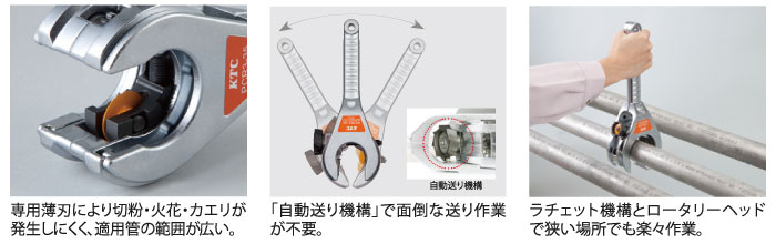 大型ラチェットパイプカッタ