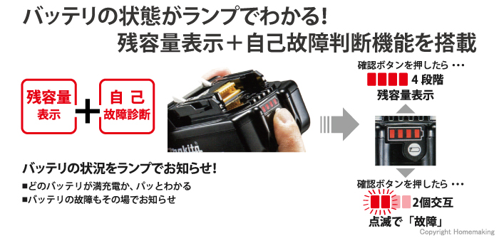 ☆品☆makita マキタ 18V 6.0Ah 残量表示付き 純正 リチウムイオンバッテリー BL1860B リチウムイオン電池 蓄電池 充電池 70403