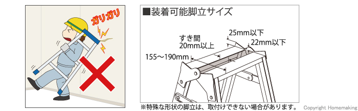 キャタツトップカバー 装着可能脚立サイズ