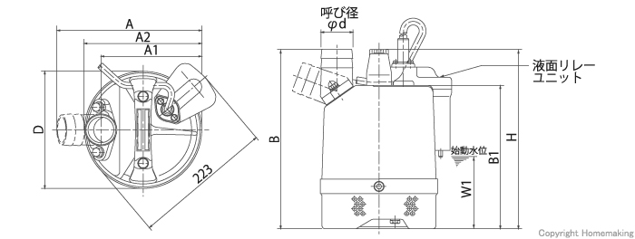 ツルミポンプ 一般工事排水用水中ハイスピンポンプLB型 自動形(100V・50Hz): 他:LB-480A |ホームメイキング【電動工具・大工道具・工具・建築金物・発電機の卸値通販】