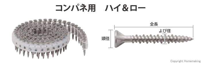 若井産業 ロール連結ビス コンパネ用 ハイ＆ロー 3.8×25mm 1箱(100本