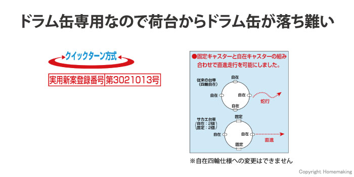 円形ドラム台車　取手なし