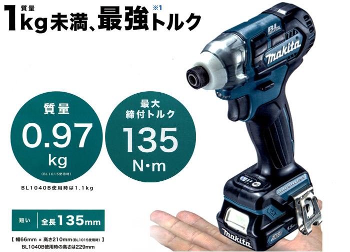 マキタ 10.8V 充電式インパクトドライバ(4.0Ah電池×2・充電器・ケース