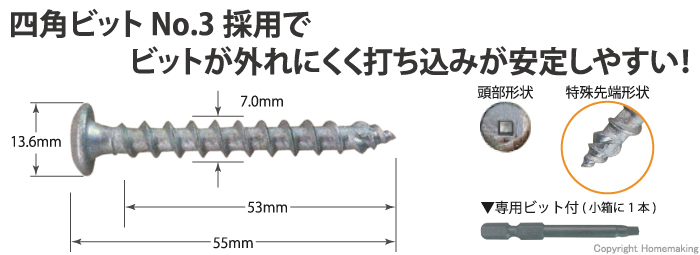 タイトフレーム、ビス