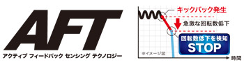 キックバック時に刃物がストップ 