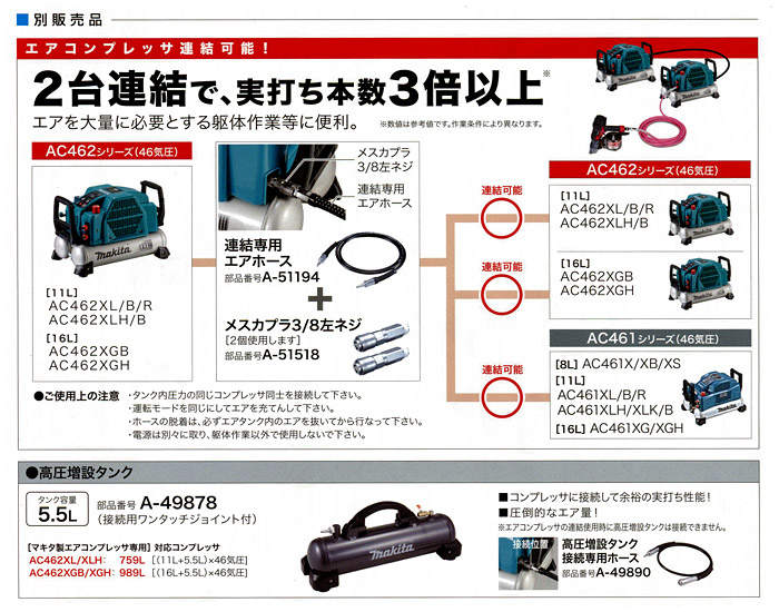 容量11L・満タン6分04秒】マキタ エアーコンプレッサー AC462XL いぶかし