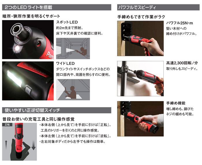 LEDライト　正逆スイッチ　手締め