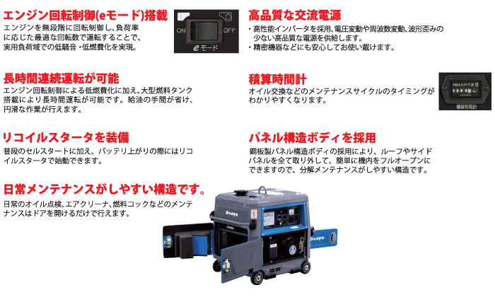 防音型インバータ発電機