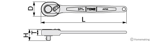 ラチェットハンドル　標準型(差込角12.7mm)