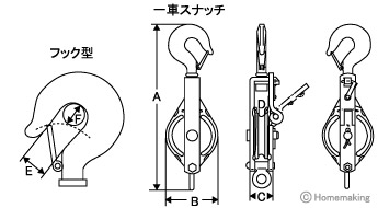 強力型滑車一車スナッチ