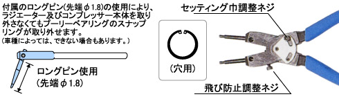 スナップリングプライヤ(穴用)