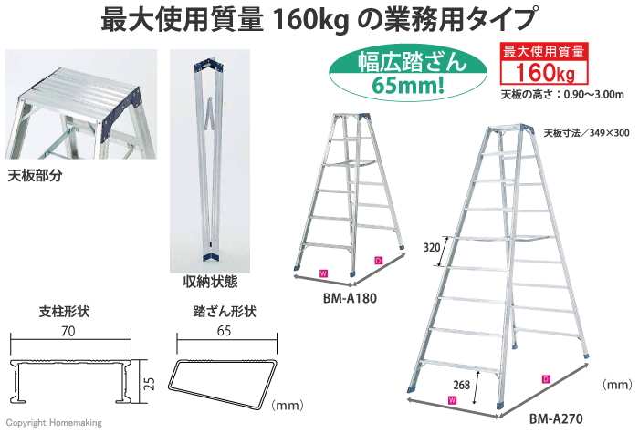 最大使用質量160kgの業務用タイプ