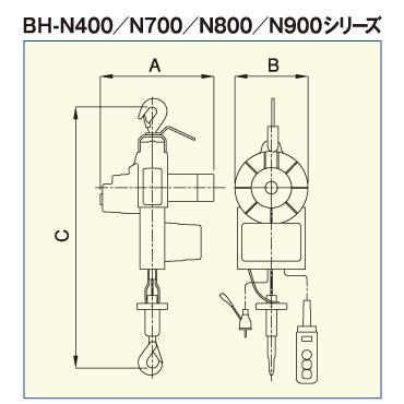 ベビーホイスト 寸法図