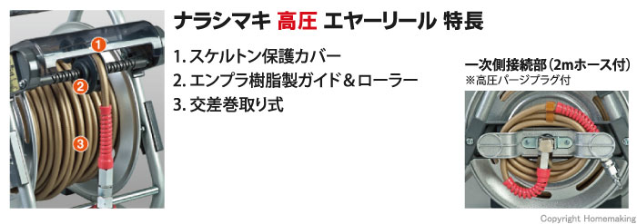 ナラシマキ高圧エヤーリール特長