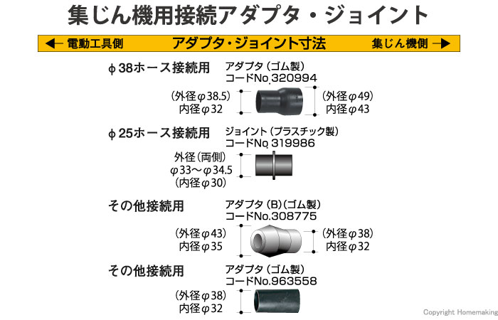 集じん機用アダプタ