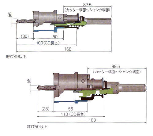 ミヤナガ 深穴ホールソー(カッターのみ) 14mm: 他:PCF014C|ホーム