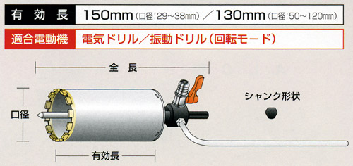 ユニカ 給水シャンク 湿式ダイヤモンドコアドリルDC用(ストレート軸