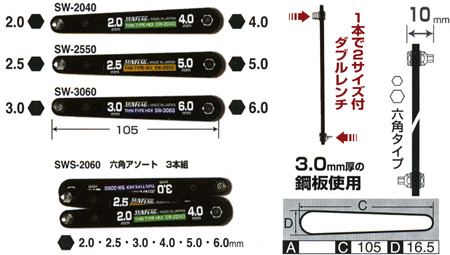 薄型Wレンチ