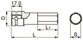 インパクト用ヘキサゴンソケット（差込角12.7mm）