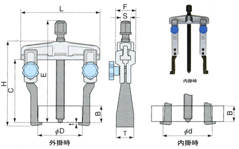 スライドギヤプーラー薄爪型