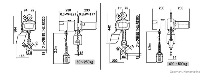 定番の中古商品 象印 単相１００Ｖ小型電気チェーンブロック ２速型 １００ＫＧ ３Ｍ 〔品番:ASB-K1030〕 2421763 