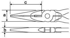 ラジオペンチ寸法図