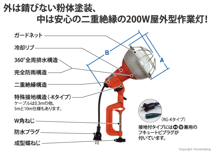 RG型200W投光器(屋外用)