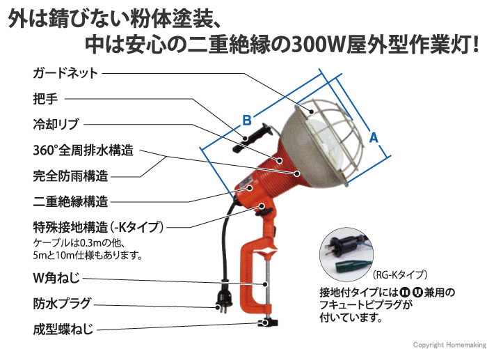 RG型300W投光器(屋外用)