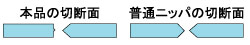 本品の切断面、普通ニッパの切断面