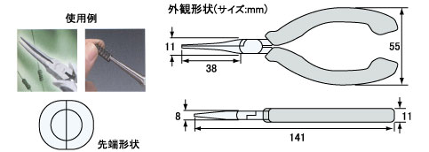 外観形状。フォーミングやリードの修正に最適です。