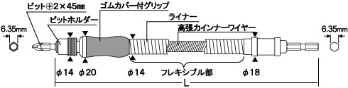 フレキシブルシャフト(電動ドライバー用)