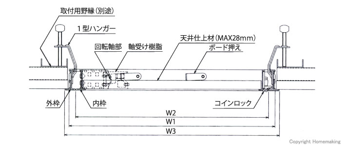 売上実績NO.1 点検口 天井 アルミ天井点検口 鋼製下地 CMJ-45k 目地タイプ 鍵付 ダイケン アルミ シルバー 開口寸法 452mm  シーリングハッチ 10台入り1ケース単位