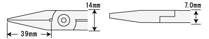 プライヤ寸法図。カセットフラットノーズプライヤー,カセット式フラットノーズプライヤー,カセットフラットノーズプライヤ,カセット式フラットノーズプライヤ