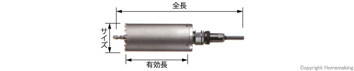 ハウスBM 回転振動兼用コアドリル KCFタイプ(セット) 22mm: 他:KCF-22