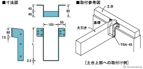 大引き補強金物