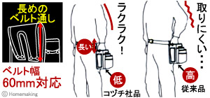 長めのベルト通し