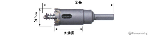 ハウスBM トリプル超硬ロングホルソー SHPタイプ φ14mm: 他:SHP-14