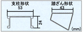 支柱形状　踏ざん形状