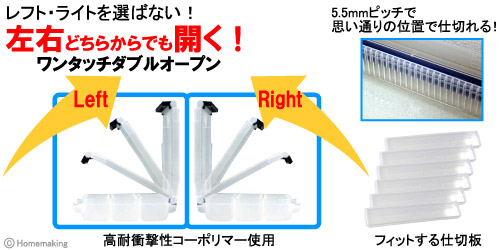 左右どちらからでも開く！ワンタッチダブルオープン！！